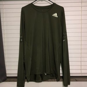 Army Green Adidas Long Sleeve Shirt